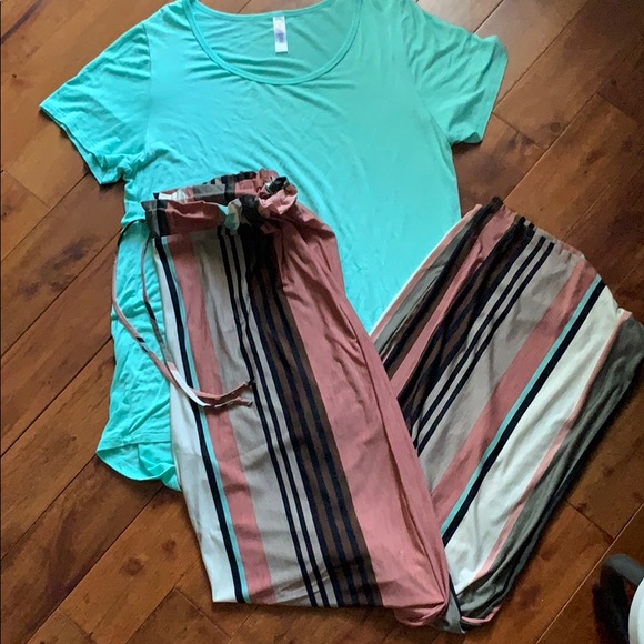 NWOT Honeyme striped pants size L - Picture 1 of 4